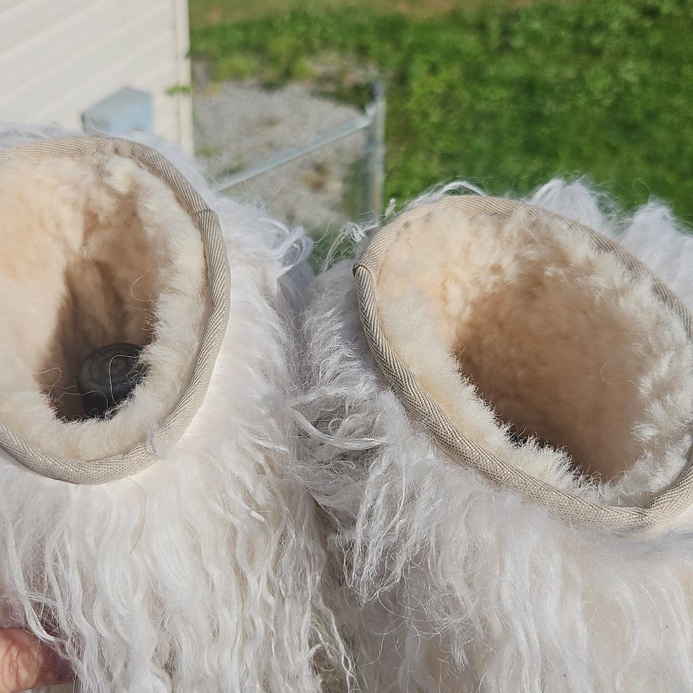 UGG Women's Cream Furry Boots - Picture 3 of 8